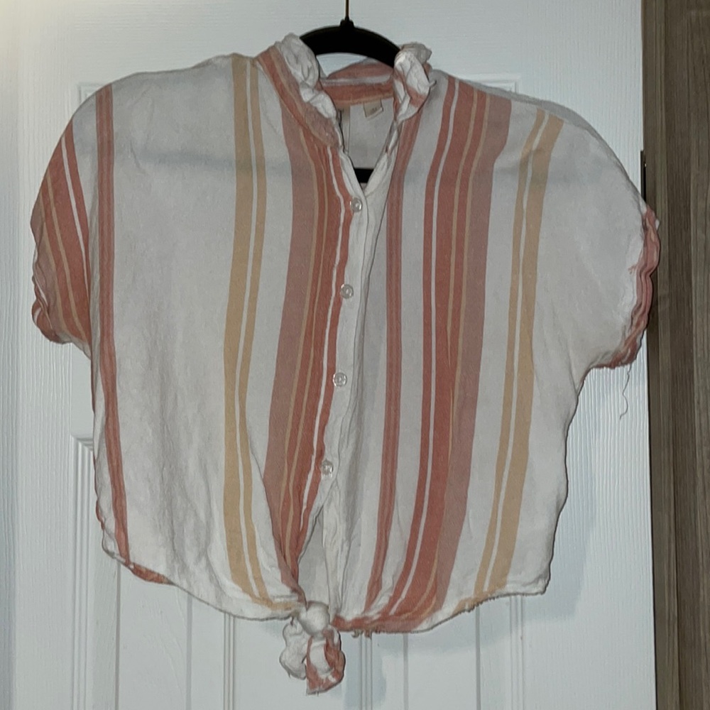 Wild Hearts Run Free - Striped Button Up Size M